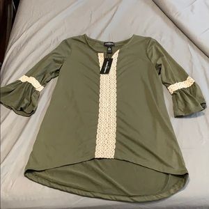 Olive green peasant top